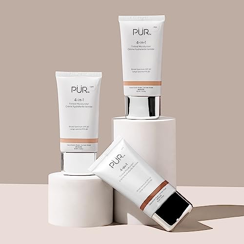 PÜR MINERALS 4 in-1 Tinted Moisturizer With SPF 20 - Vegan Friendly - Free of Paraben, Gluten & BPA - Light