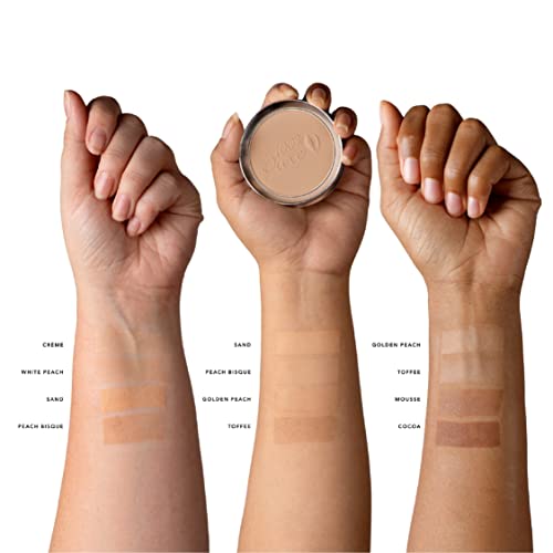 100% PURE Powder Foundation Matte Finish Face Makeup - Oil Absorbing Pressed Poreless Concealer - Vegan Fruit Pigmented Golden Peach Color (Medium-Tan Shade w/Neutral Undertones)