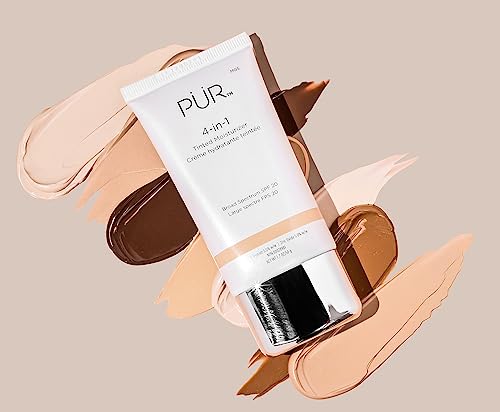 PÜR MINERALS 4 in-1 Tinted Moisturizer With SPF 20 - Vegan Friendly - Free of Paraben, Gluten & BPA - Light