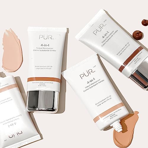 PÜR MINERALS 4 in-1 Tinted Moisturizer With SPF 20 - Vegan Friendly - Free of Paraben, Gluten & BPA - Light