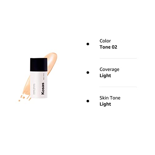 Kosas Tinted Face Oil | Nourishing, Light-Coverage Tinted Foundation, (Tone 02)