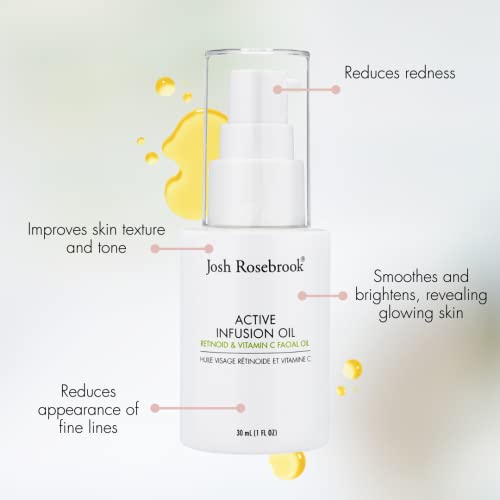 Josh Rosebrook - Active Infusion Oil Retinoid & Vitamin C Facial Serum Improves Skin Texture & Tone, Reduces Fine Lines, Increases Elasticity